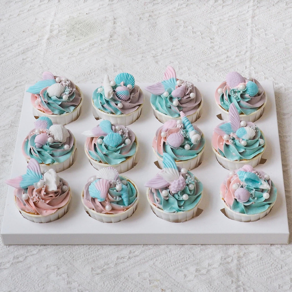 Pastel Mermaid Cupcake | Mermaid Blue Purple