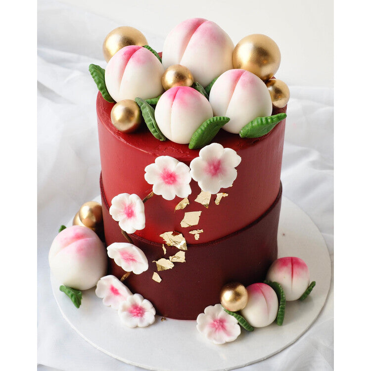 Peach Prosperity Cake | Elderly Mum Birthday Cake