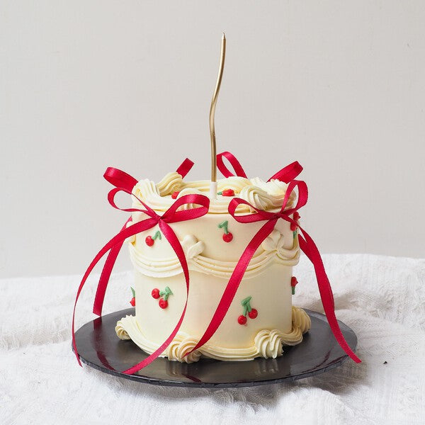 Cherry Ribbon Delight Cake | Cherry Birthday Cake