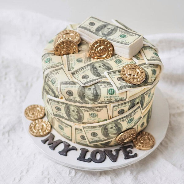 Stacks on Stacks Cake | Money Theme Cake