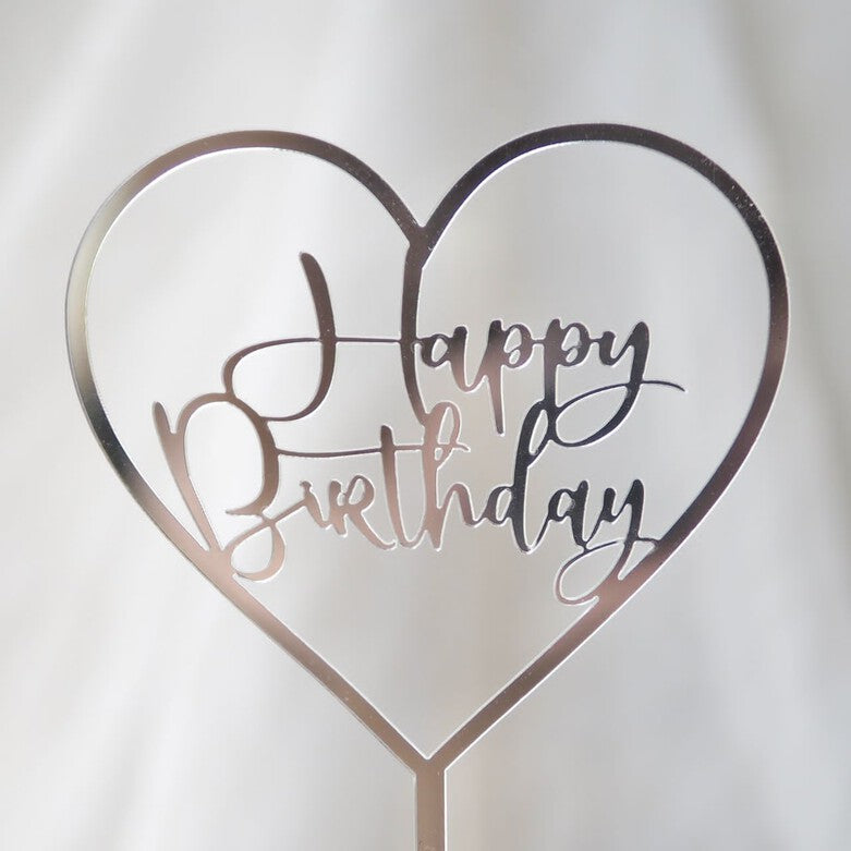 Happy Birthday Heart Topper