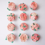 Sunset Floral Buttercream Cupcakes| Elegant Birthday Cupcakes