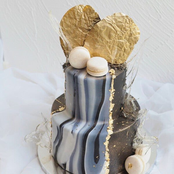 Grayson Cake | Black Gold Marble Birthday Cake