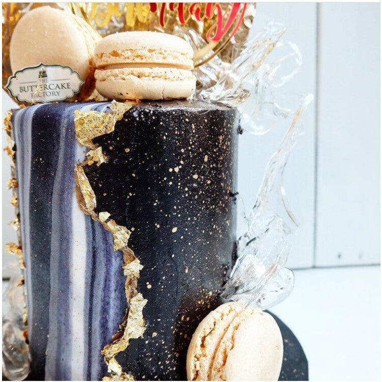 Grayson Cake | Black Gold Marble Birthday Cake