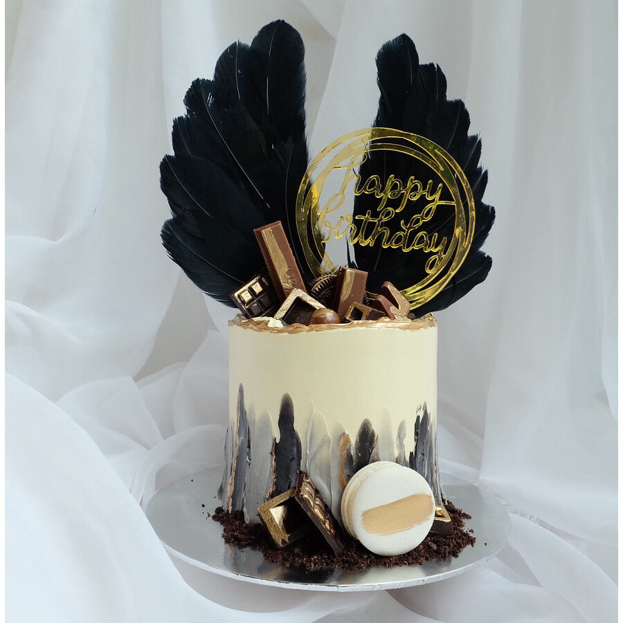 Darling Asher Cake | Black Wing Birthday Cake