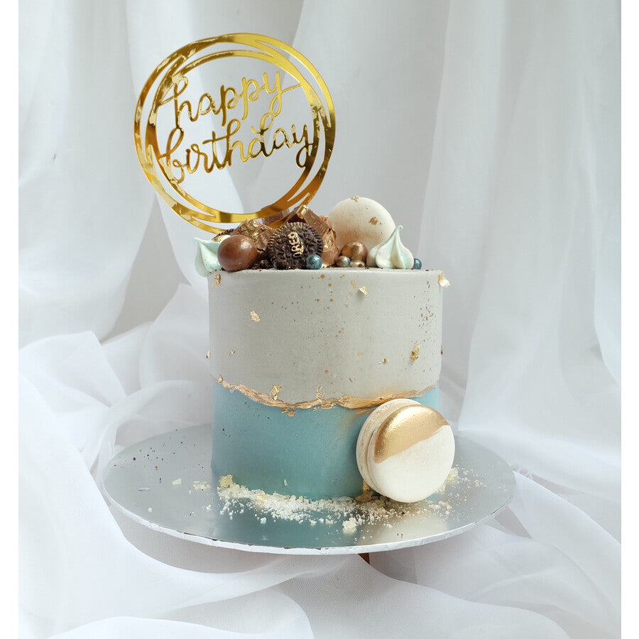 Darling Luca Cake | Grey Blue Birthday Cake