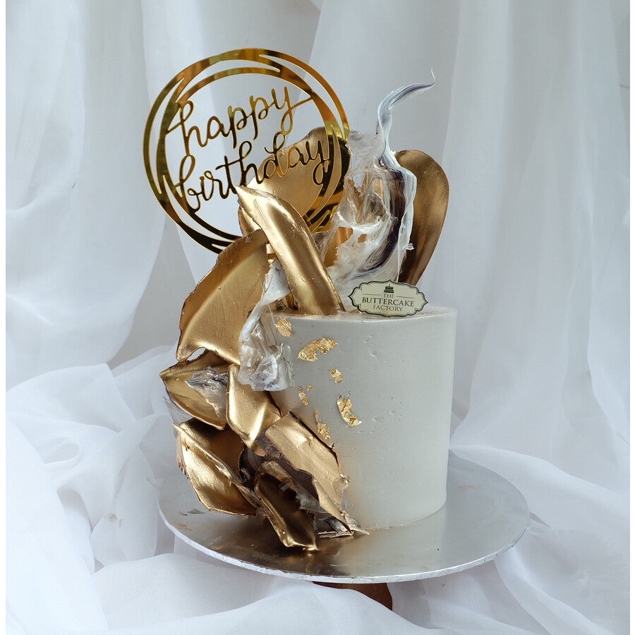 Darling Silver Fox Cake | Elegant Silver Gold Birthday Cake