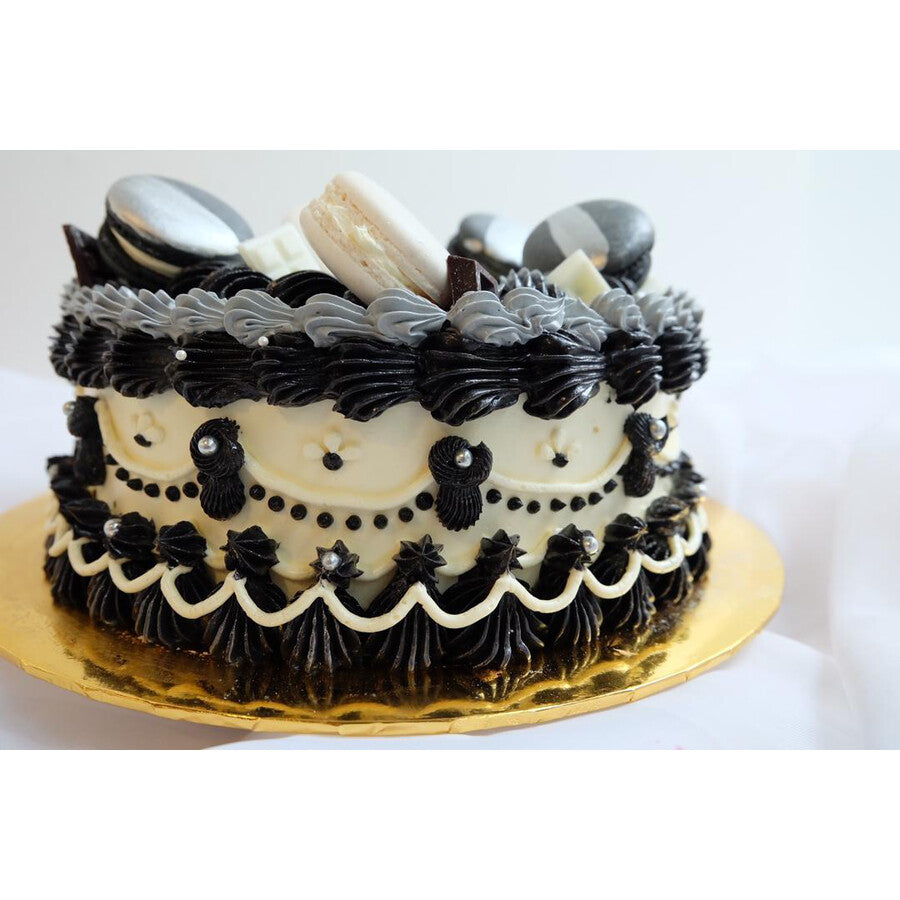Franklin Cake | Black White Macaroon Birthday Cake