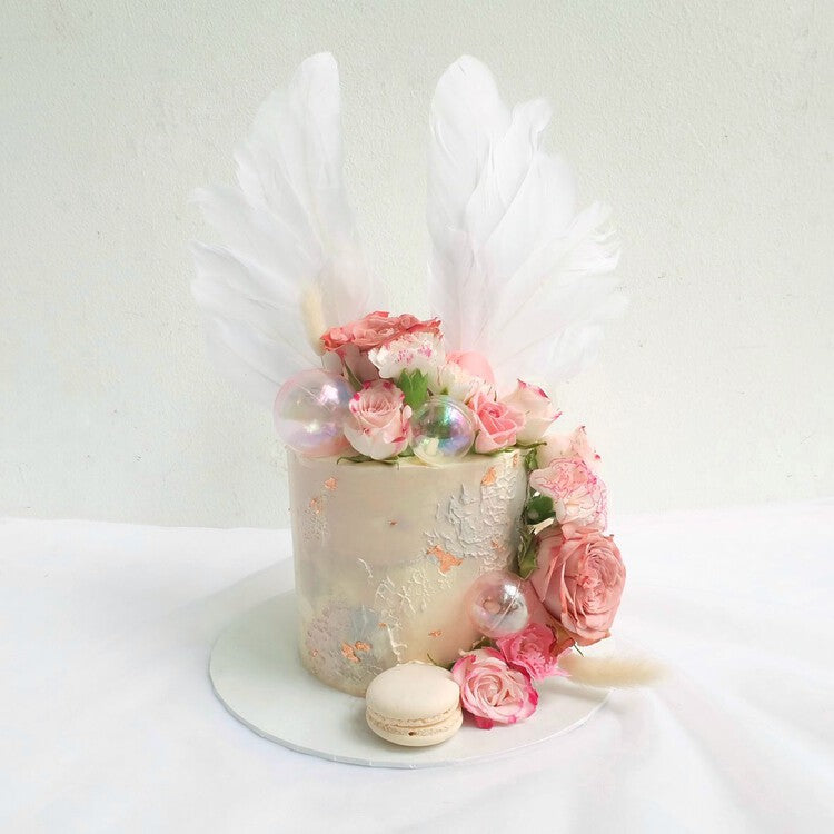 Savannah Cake | Floral Angel Wing Birthday Cake