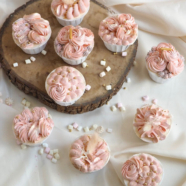Poppy Cupcakes | Pink Mini Pastel Cupcakes