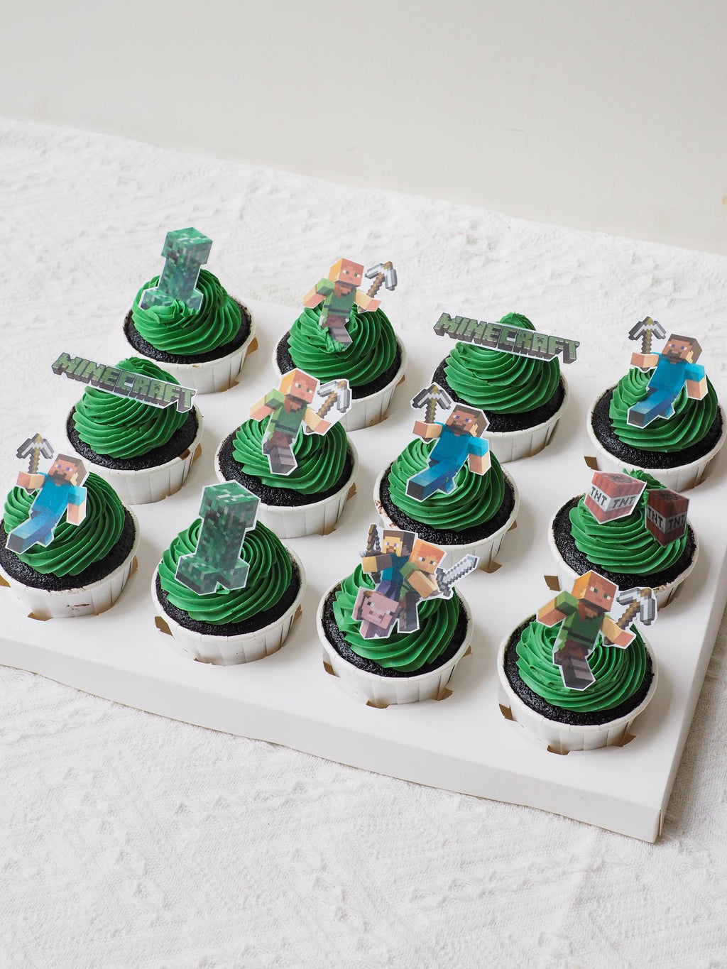 Minecraft Theme Cupcakes | Cartoon Cupcakes