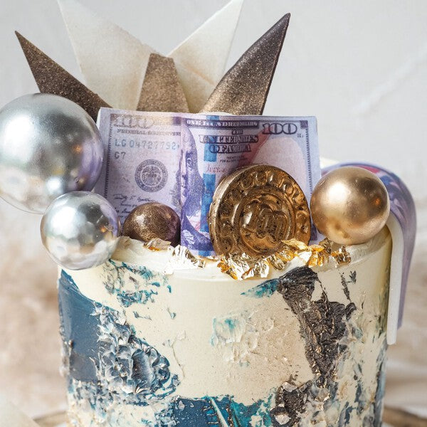Blue Bucks Cake | Money Theme Birthday Cake