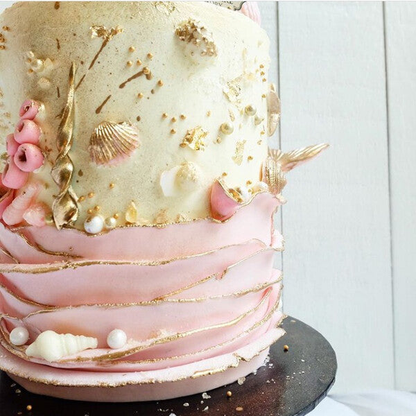 Pink Ruffled Mermaid Cake