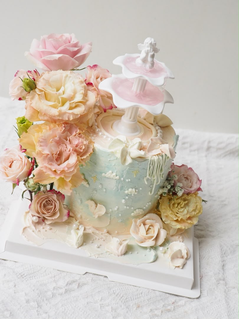 Enchanted Garden | Floral Fountain Cake