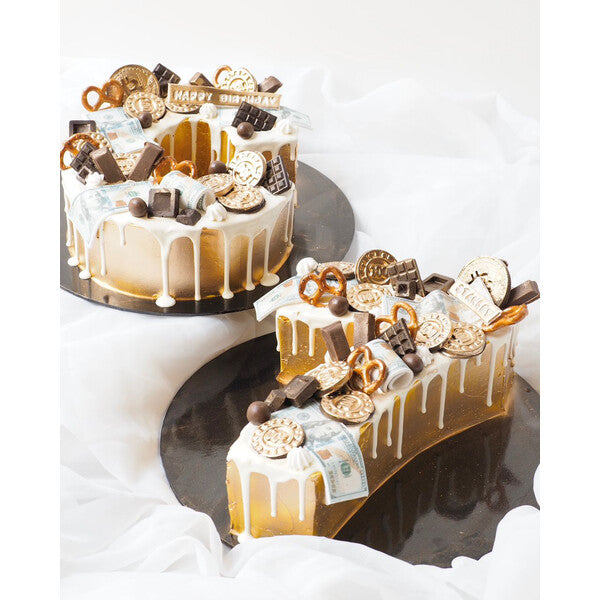 Gold Money Monogram | Money Theme Cake