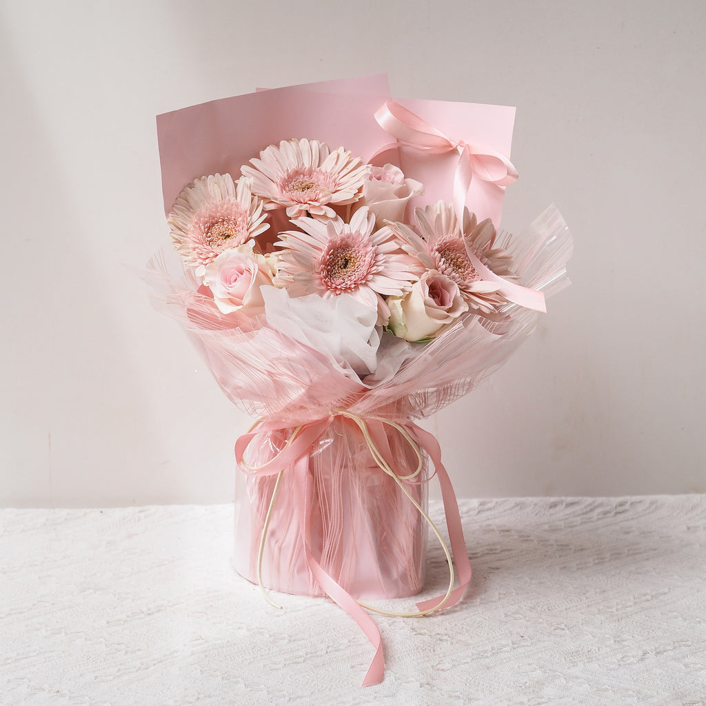Blushing Vera | Pink Rose & Gerbera Flower Bouquet