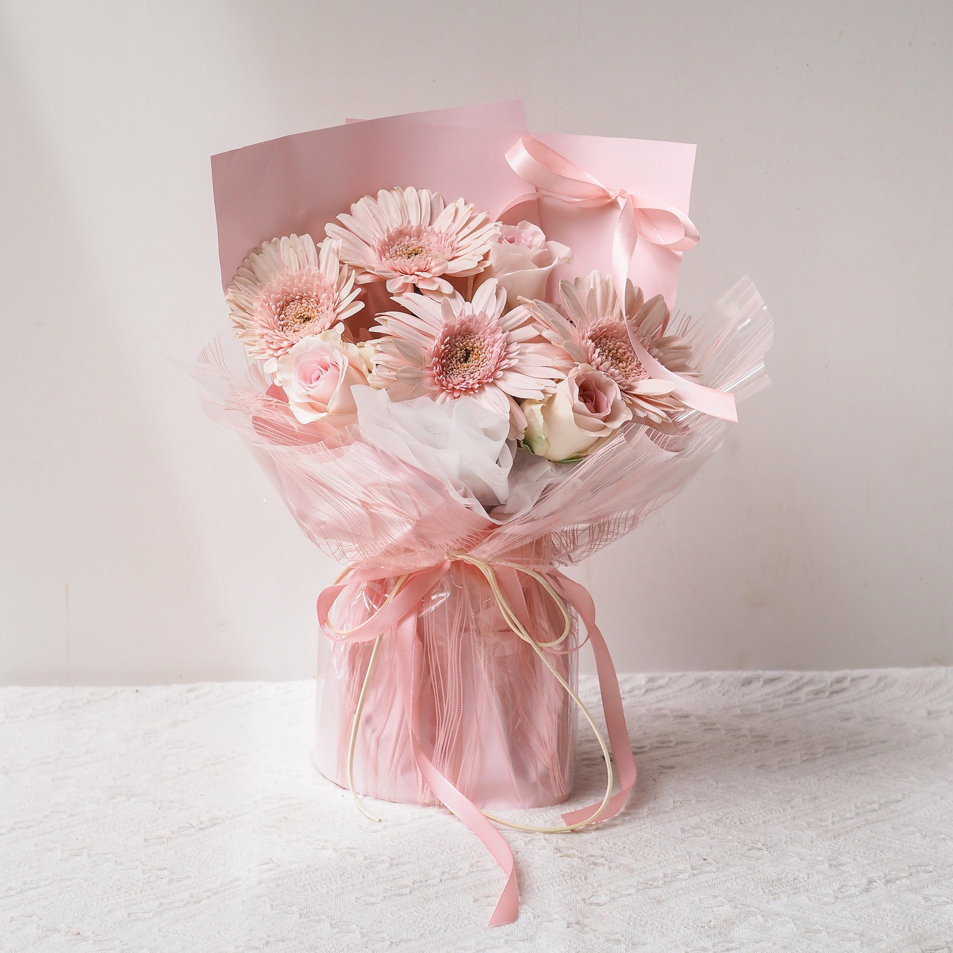 Blushing Vera | Pink Rose & Gerbera Flower Bouquet