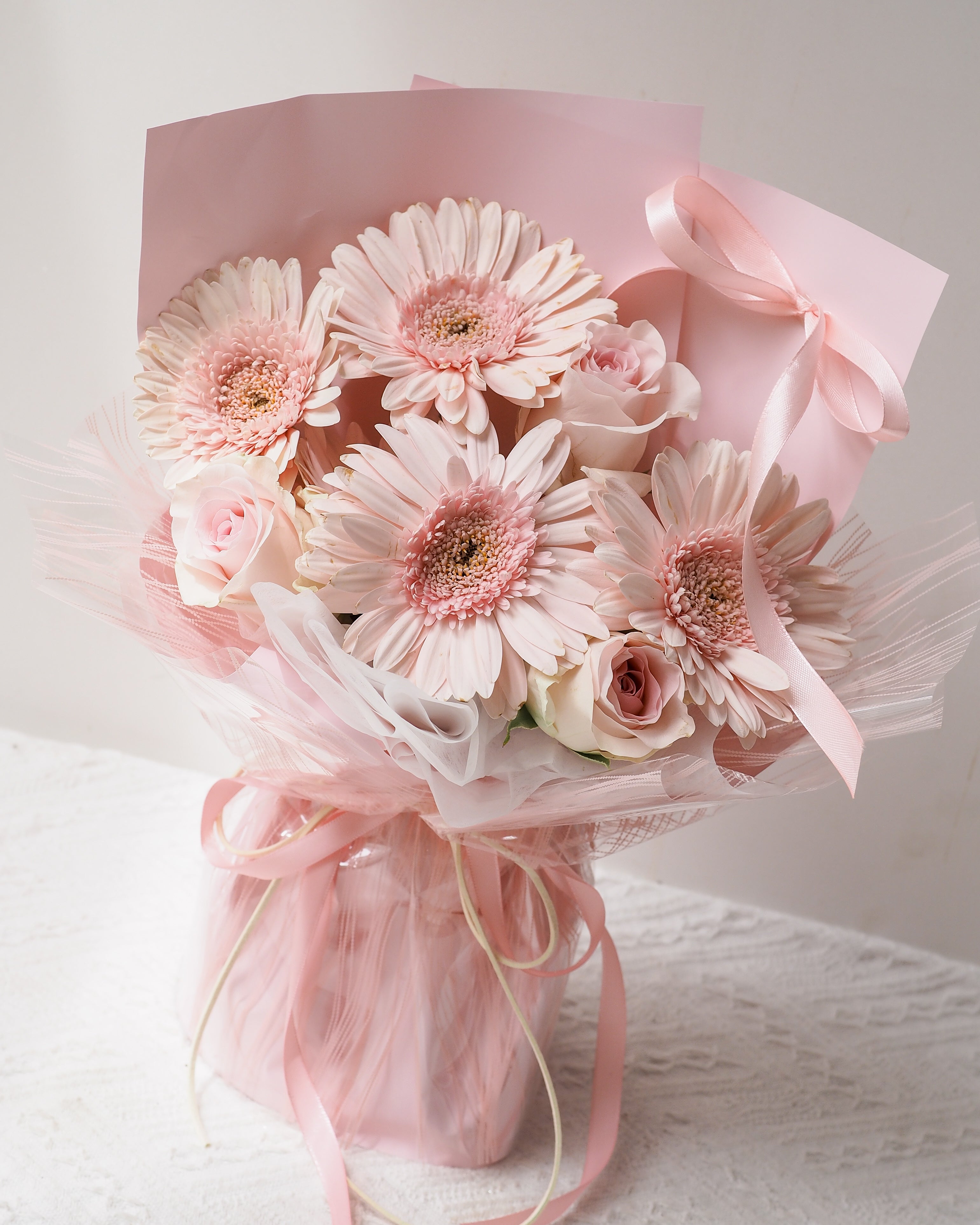 Blushing Vera | Pink Rose & Gerbera Flower Bouquet