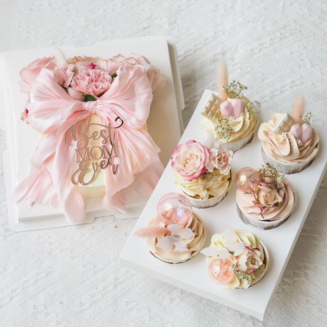 Pink Petal Set | Mother’s Day Cake & Cupcakes