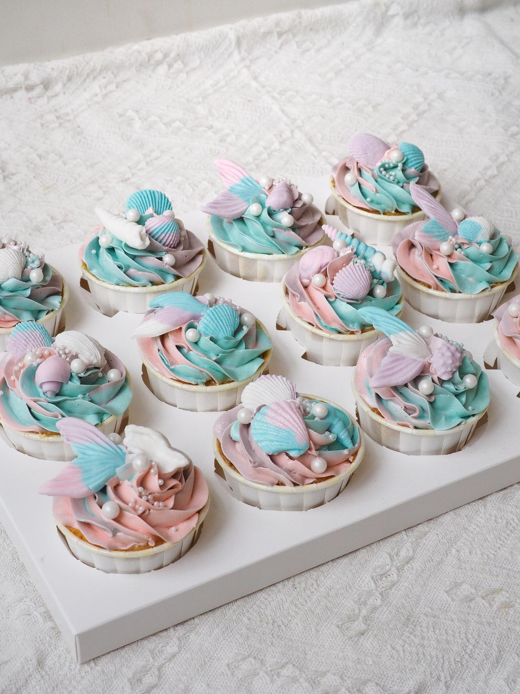 Pastel Mermaid Cupcake | Mermaid Blue Purple