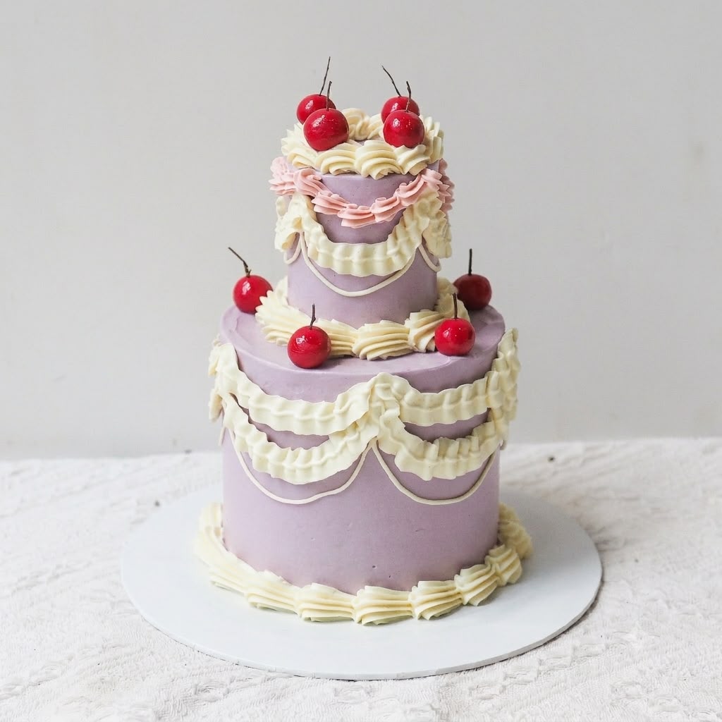 Cherry Belle Cake | Mini 2 Tier Female Vintage Cake