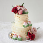 Floral Prosperity Cake | 2 Tier Longevity Celebration Cake