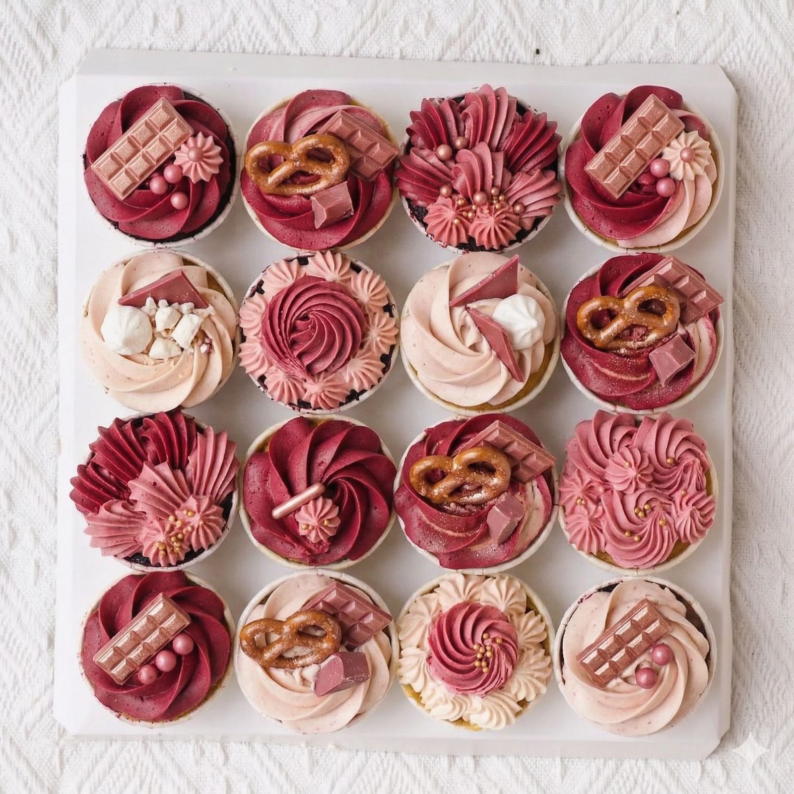 Maroon Pretzel Cupcakes| Mini Cupcakes For Her