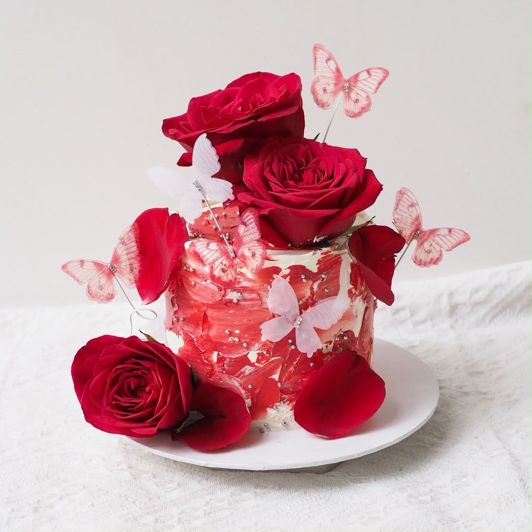 Amara | Red Rose Butterfly Cake