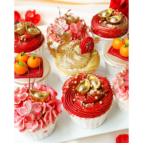 Jade Prosperity Cupcakes | Chinese New Year Mini Delights
