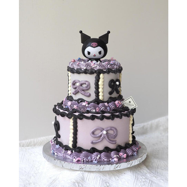 Kuro-kuro Princess 2 Tier Cake | Black and Purple Cat Birthday Cake