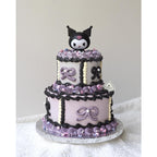 Kuro-kuro Princess 2 Tier Cake | Black and Purple Cat Birthday Cake