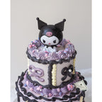 Kuro-kuro Princess 2 Tier Cake | Black and Purple Cat Birthday Cake