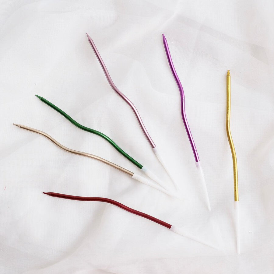 Metallic Rainbow Candles