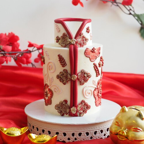 Kue Keranjang or Nian Gao, Popular Cake for Chinese New Year Festival with  Red Concept. Stock Photo by ikadapurhangus