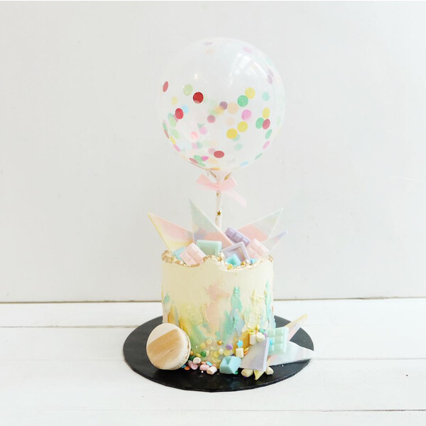 Ombre Blue Confetti Balloon | Customised Cakes Singapore | Baker's Brew