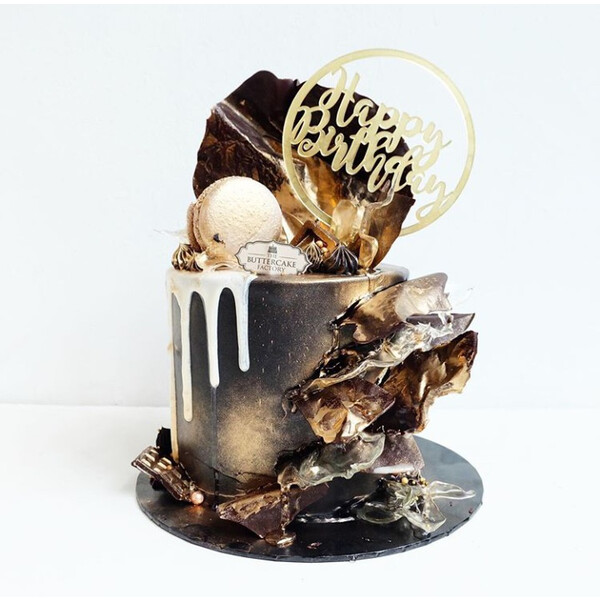 Same Day Delivery : Gold Monochrome Cake